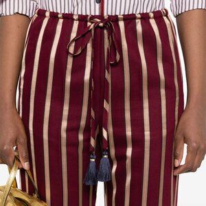 forte_forte Striped Tapered Trouser. Wool Blend. Christmas - Holiday - Festive